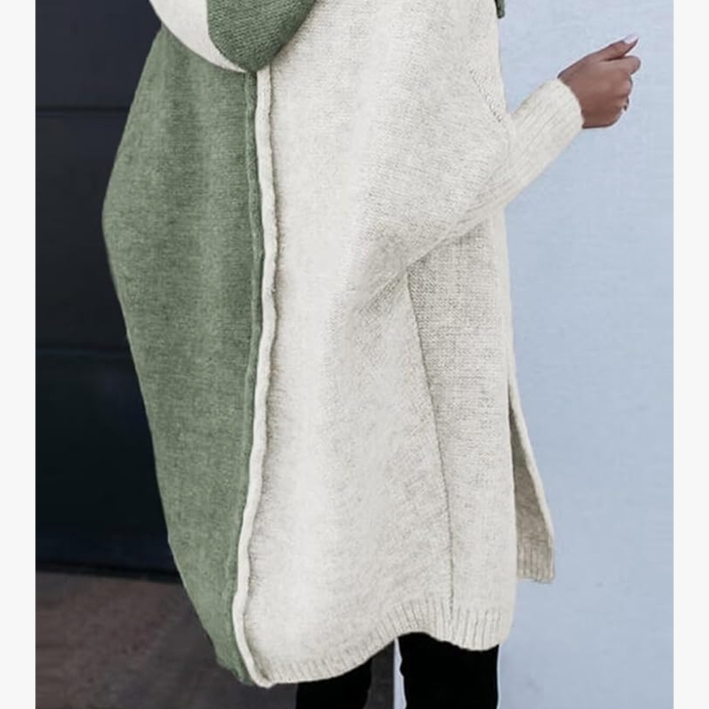 Source Unknown Green and Cream Women's Cardigan